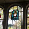 Stained glass windows in Mitten Hall
