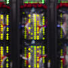 Image of server stack with yellow blinking lights