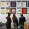 Students viewing posters at the new IDEAL space